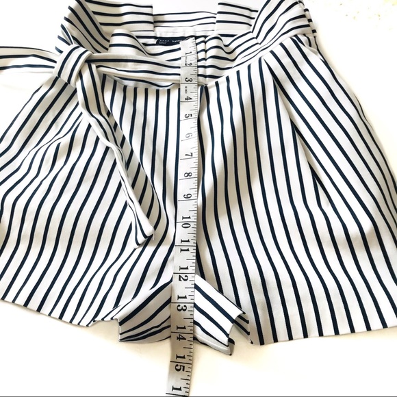 ZARA Striped Paperbag Shorts - Picture 7 of 9